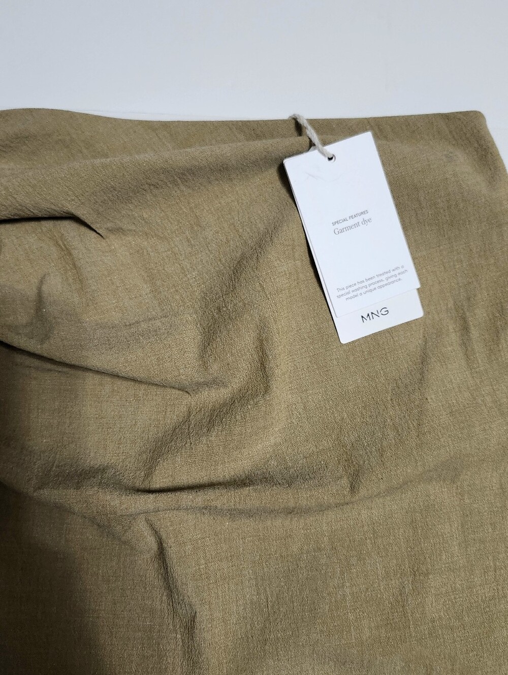 Mango sz L Sand Gathered Front Mini Skirt NWT - Picture 7 of 10